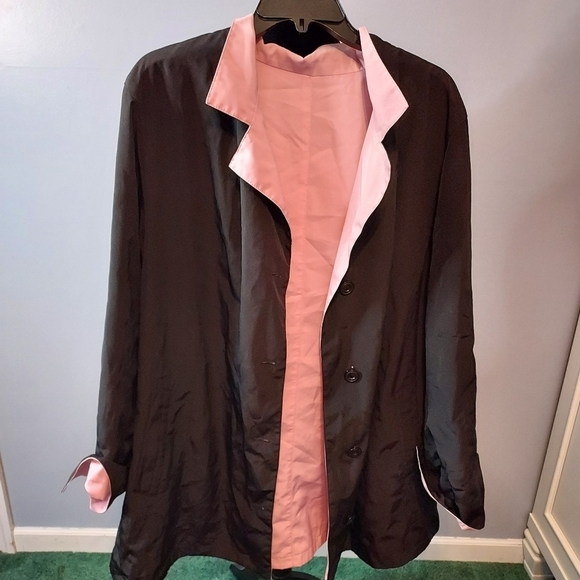 Vintage Gallery Woman Size 1X Reversible Pink/Black Coat - Picture 1 of 9